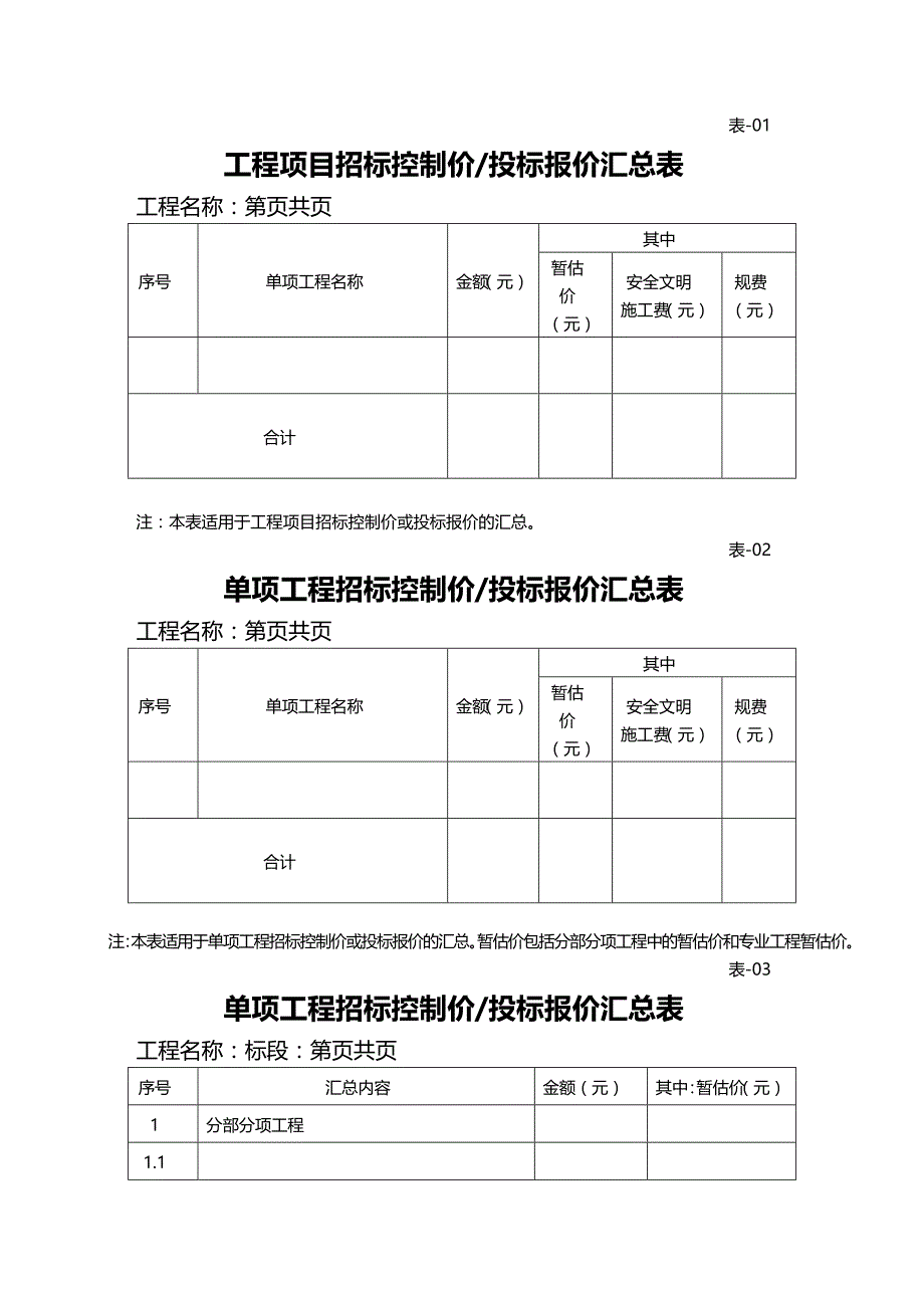 （建筑工程制度及套表）工程量清单编制使用表格精编_第4页