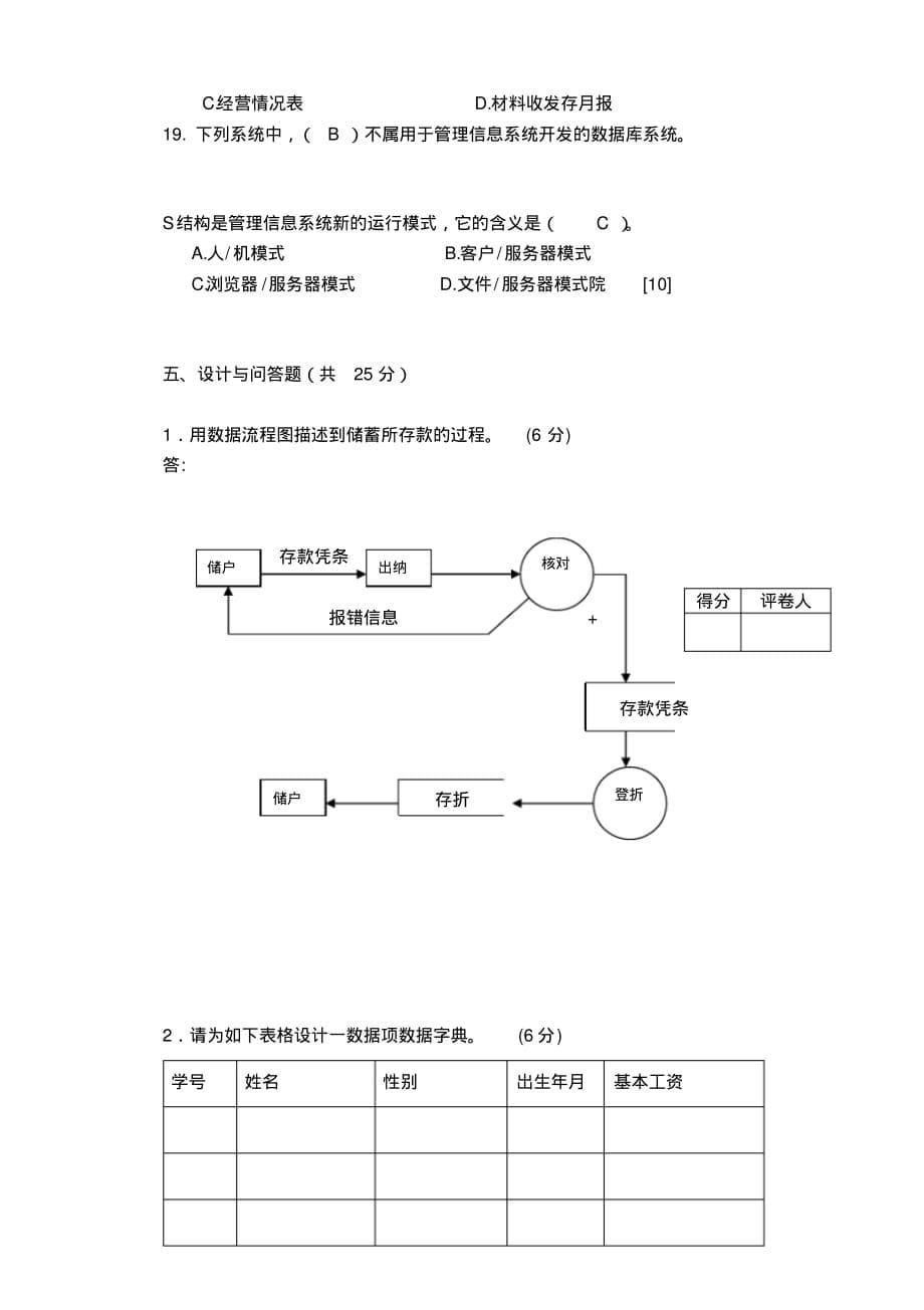 管理信息系统期末试卷A3(答案)[汇编]_第5页