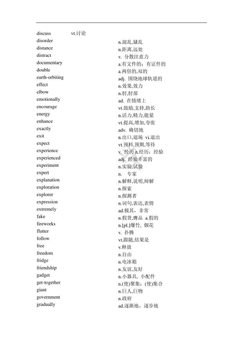 初中英语中考阅读完形核心词汇273个_第4页