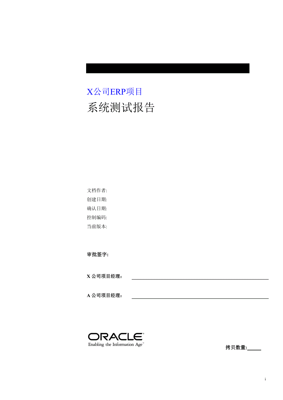 管理信息化公司项目系统测试报告_第1页