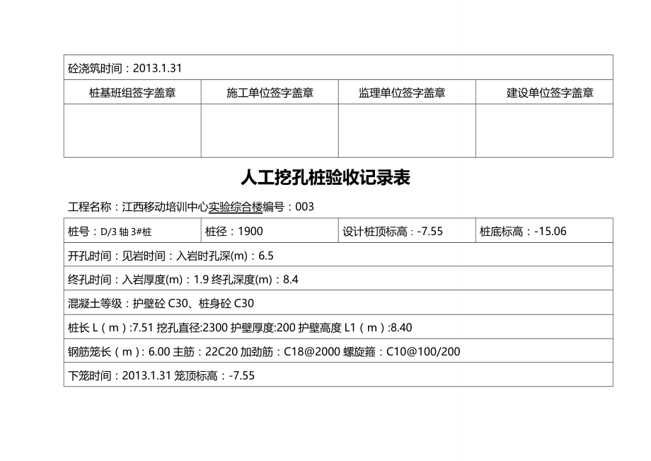 （工程验收）人工挖孔桩验收记录表精编_第4页