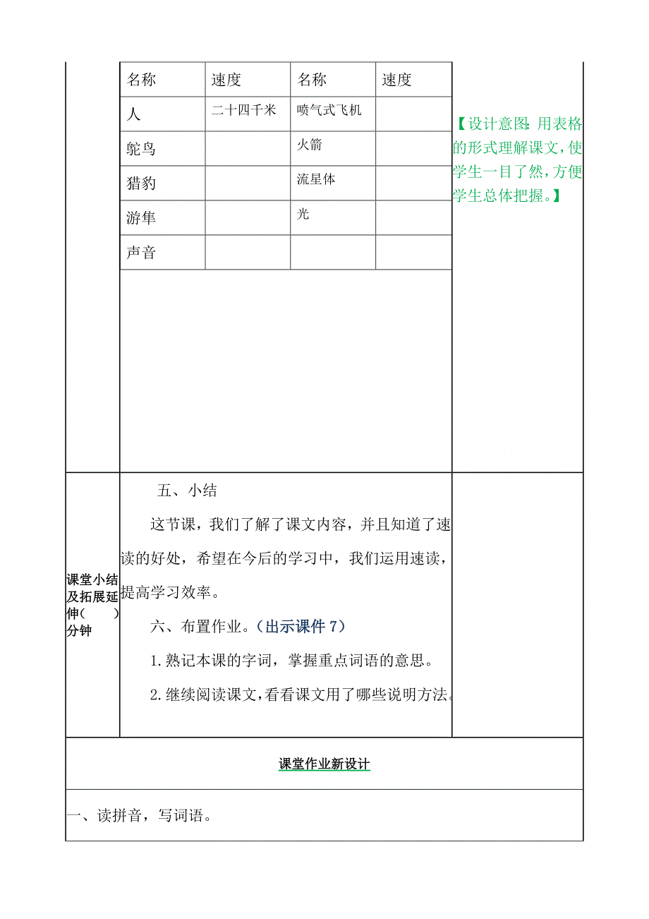 部编版五年级语文上册第二单元《第七课什么比猎豹的速度更快 教案》_第4页