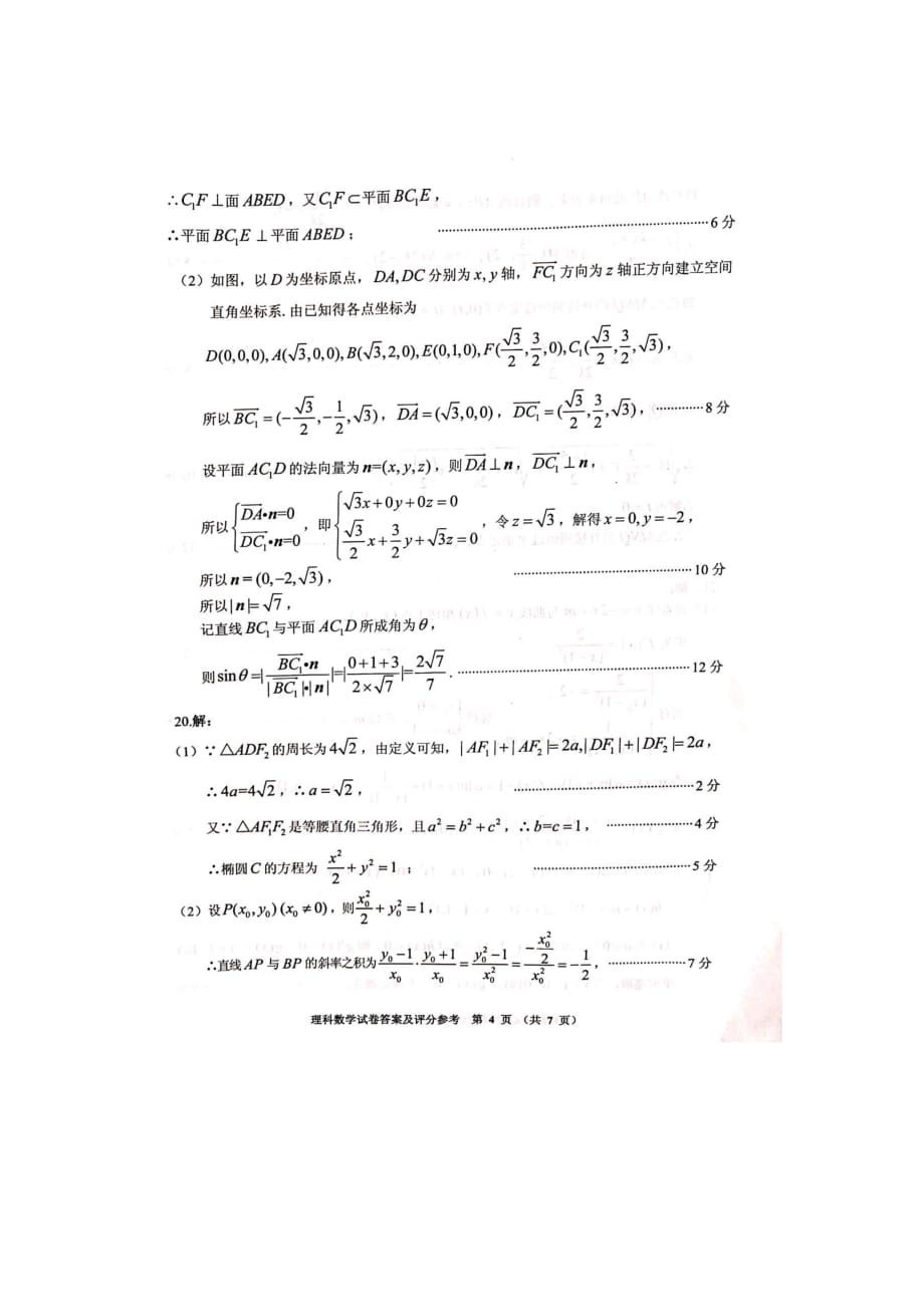 高中数学适应性考试（图片版）_第4页