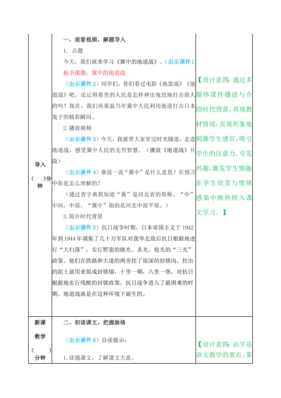 部编版五年级语文上册第二单元《第八课冀中的地道战 教案》_第2页