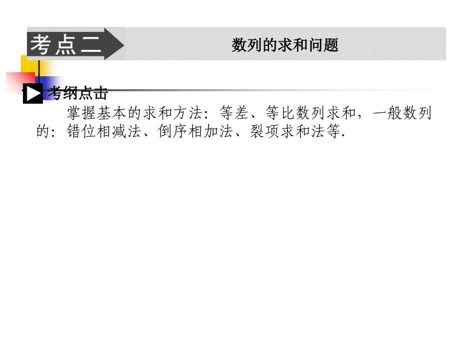 福建省高考文科数学第二轮：专题二数列第二讲 数列求和及综合应用_第5页