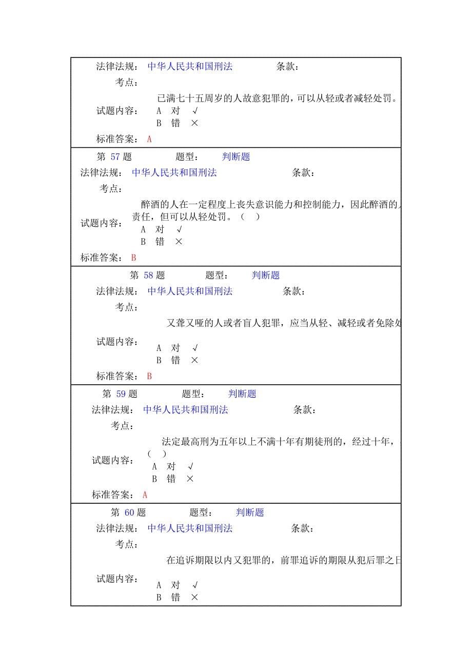 (交通运输)执法资格考试交通管理类判断题_第5页