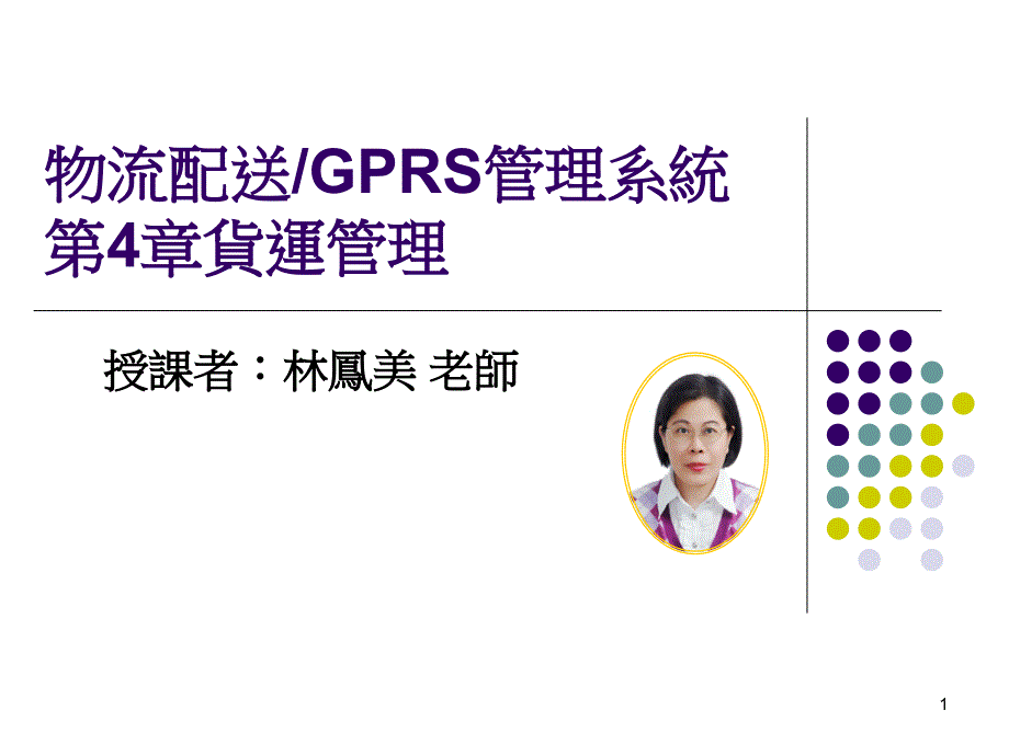 物流配送GPRS管理系统第4部分货运管理幻灯片课件_第1页