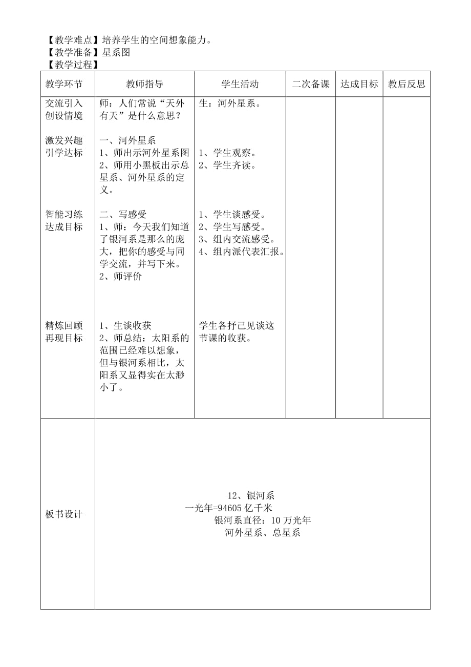 六年级科学下册《银河系》教学设计.doc_第3页