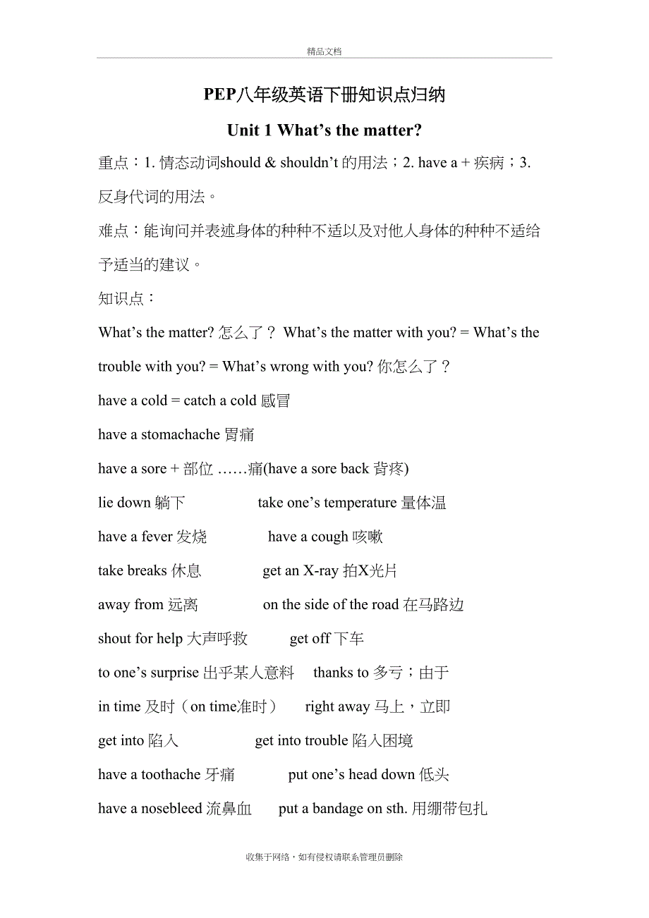 人教版八年级英语下册知识点归纳教学提纲_第2页