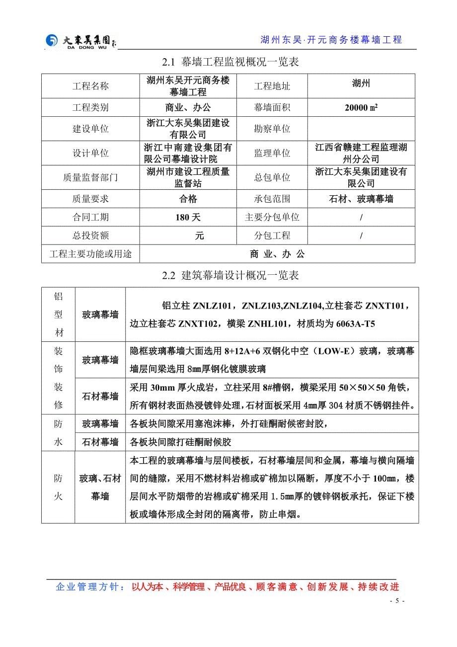 (工程设计)某商务楼幕墙工程施工组织设计_第5页