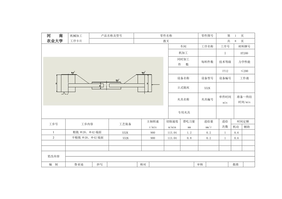 (机械行业)拨叉机械加工工艺过程卡片_第3页