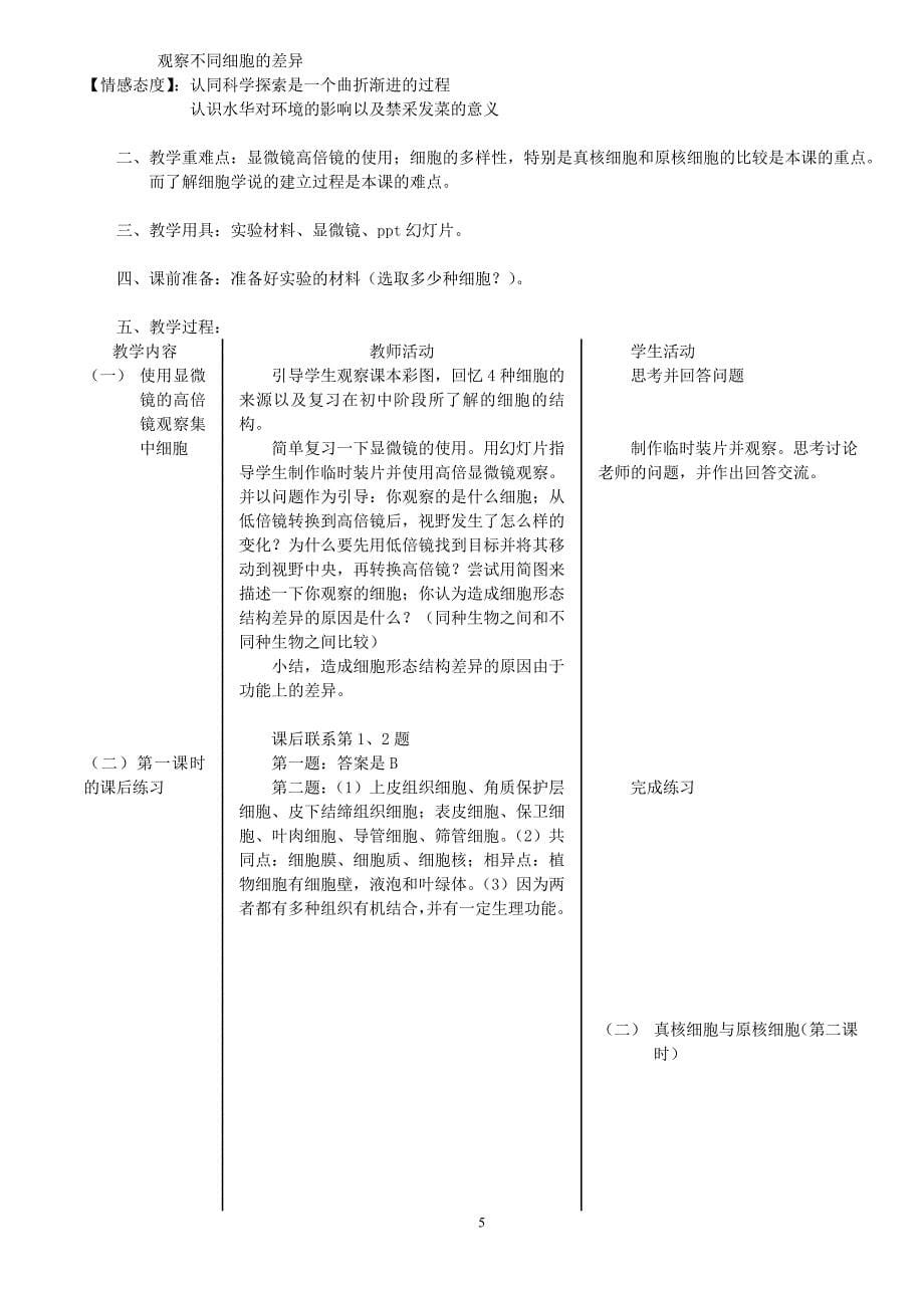 (生物科技)高中生物必修1全套讲义_第5页