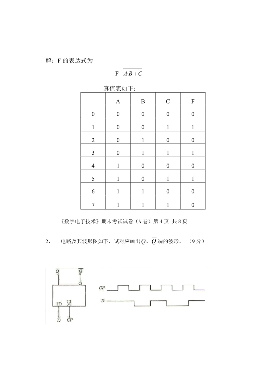 (电子行业企业管理)数字电子A答案_第4页