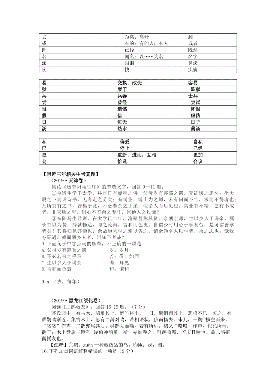 初中语文文言文设题规律之今义迷惑法_第3页