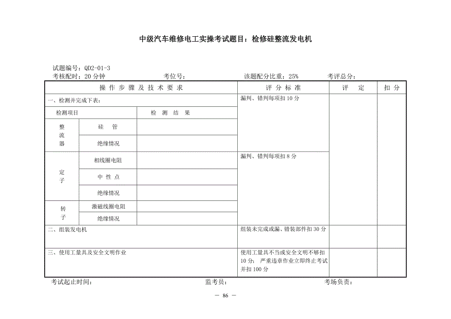 中级汽车维修电工实操考试题目测量晶体管的特性._第3页