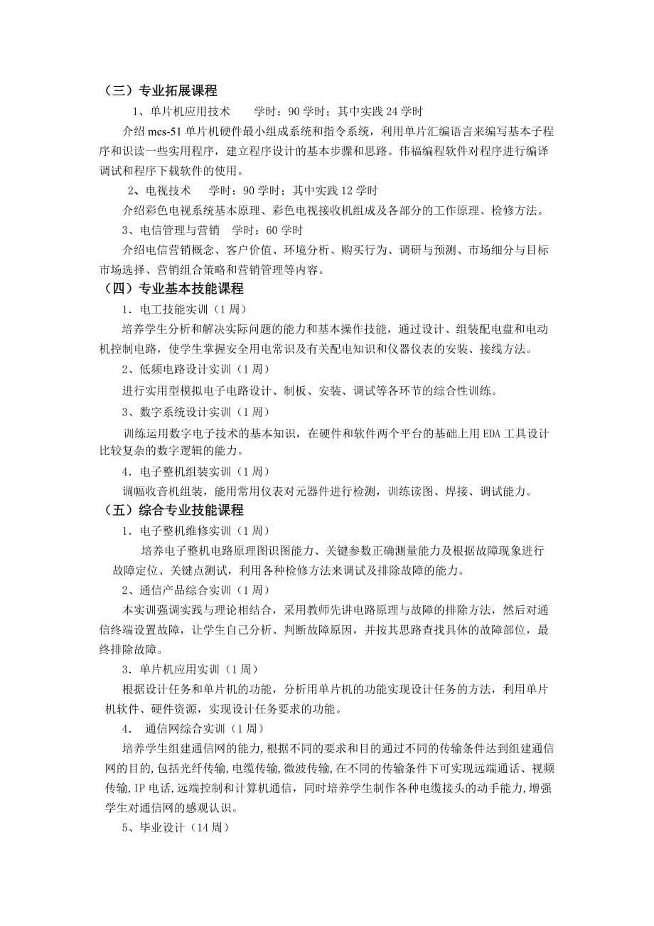 (电子行业企业管理)应用电子专业培养方案_第5页