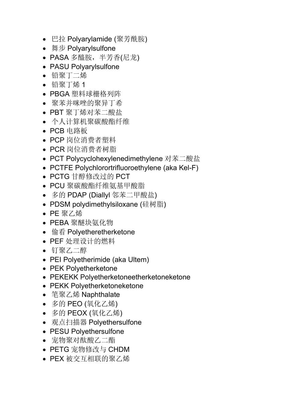 (塑料与橡胶)塑料橡胶的首字母缩略词_第5页