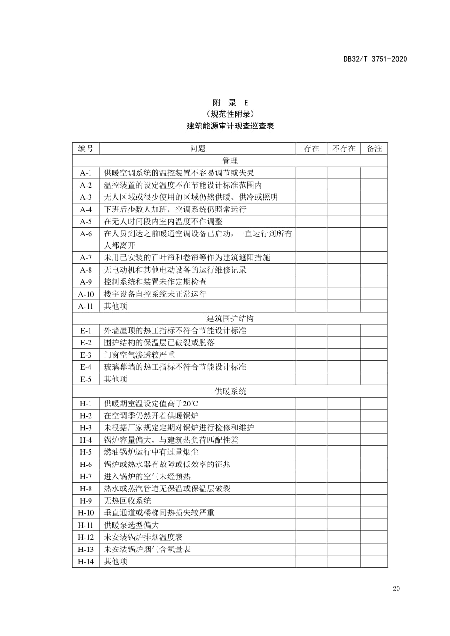 公共建筑能源审计现查巡查表、分项能耗拆分统计表格、常用能源折标准煤参考系数_第1页