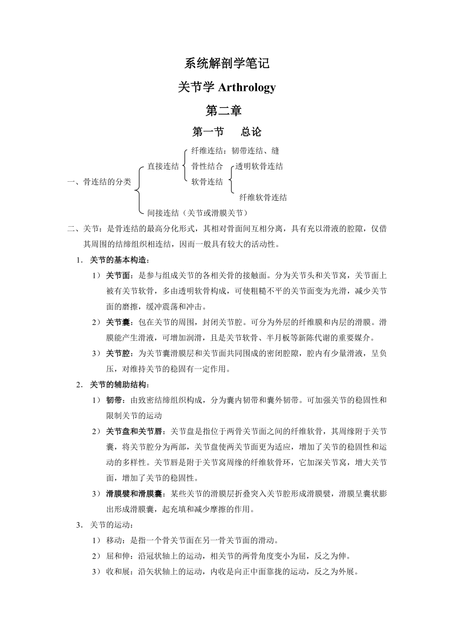 较全的系统解剖学重点复习.doc_第1页