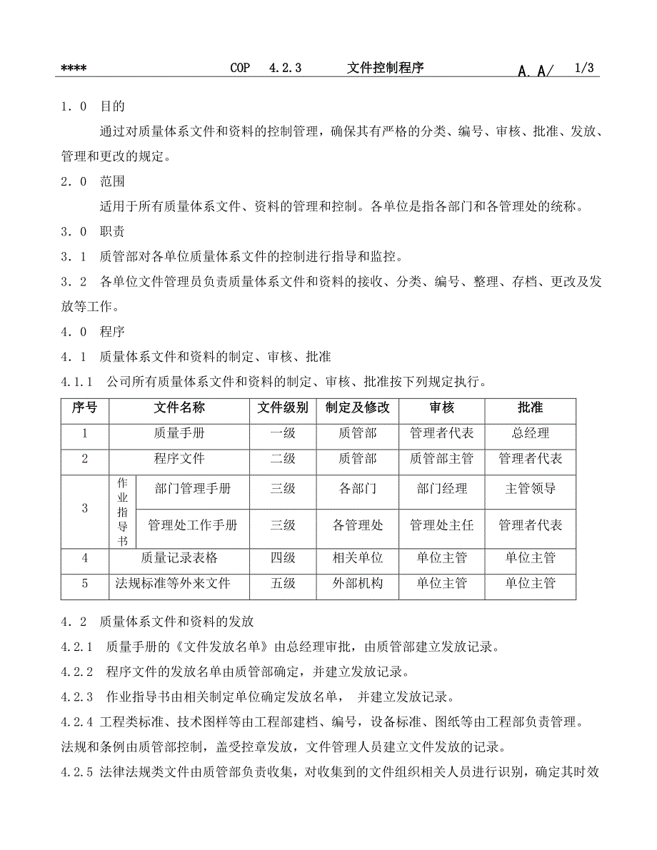 (物业管理)某市中海物业管理公司程序文件_第4页