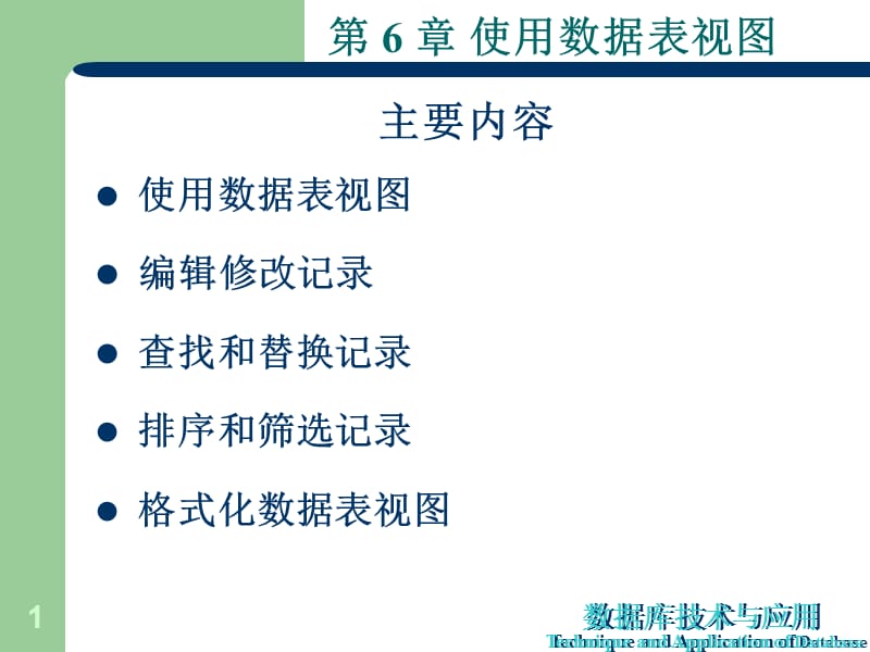 第6章使用数据表视图教学提纲_第1页