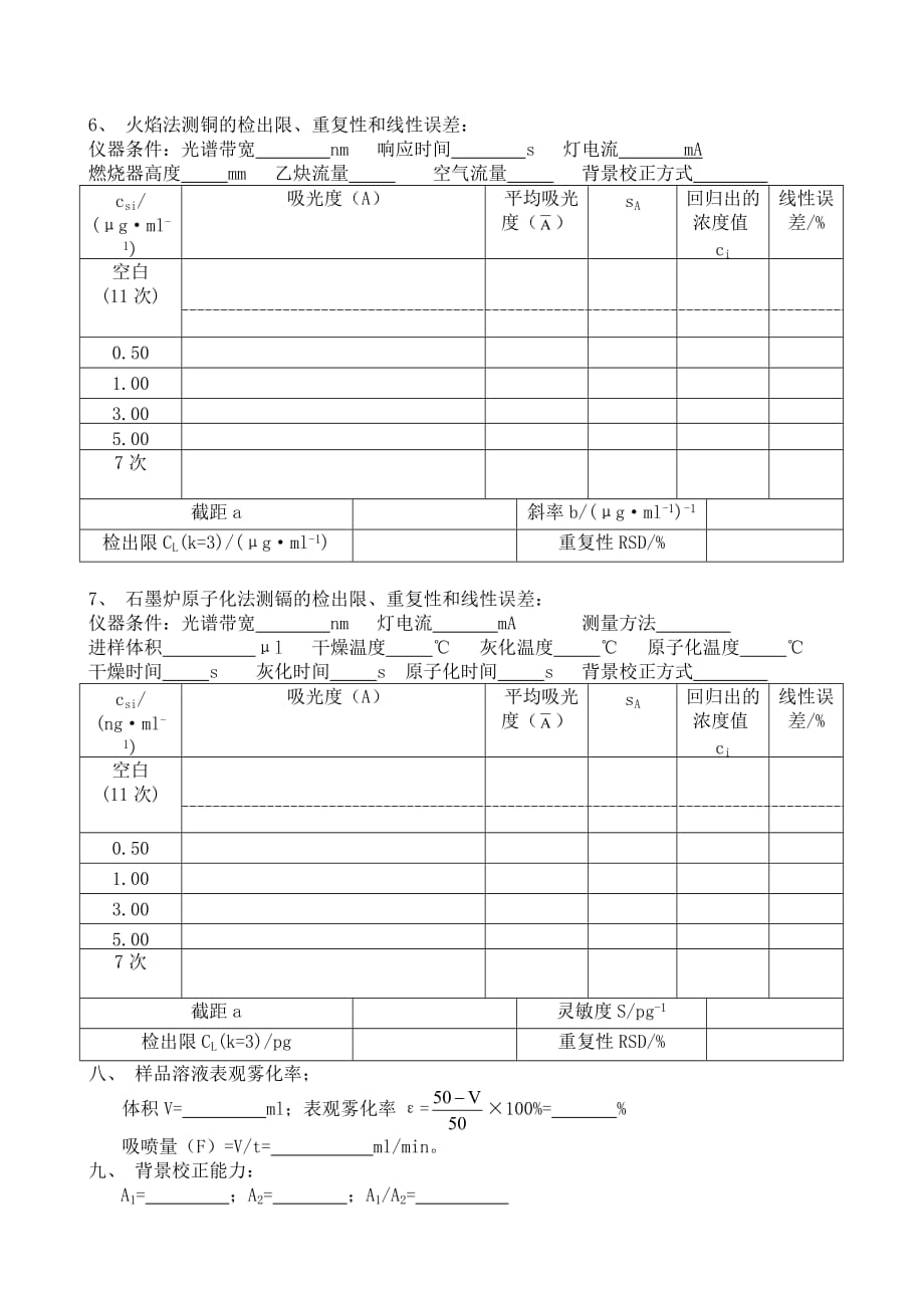 原子吸收分光光度计检定记录.doc_第2页