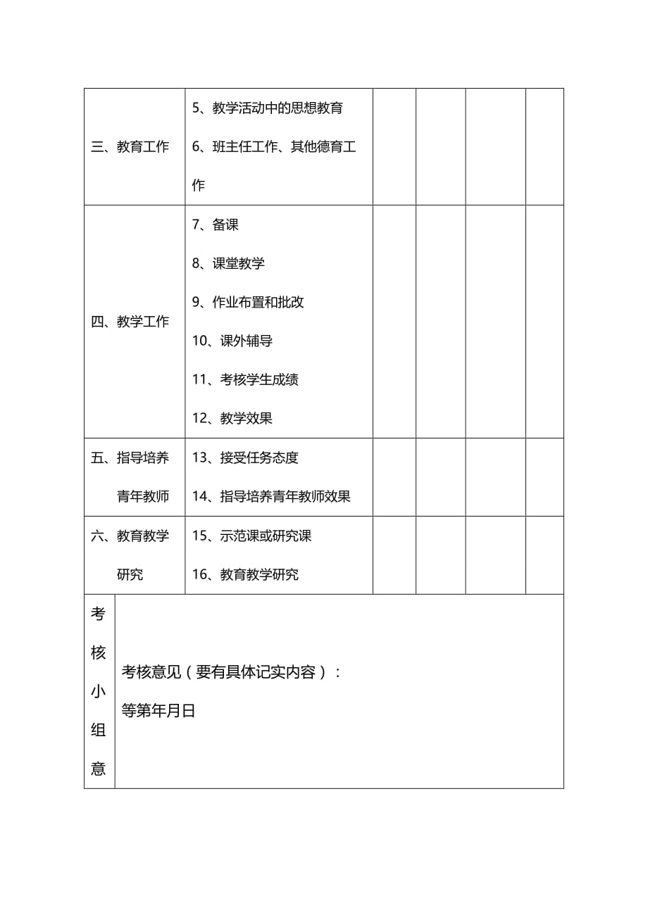 （绩效管理）苏州市小学高级教师年度考核表精编_第3页