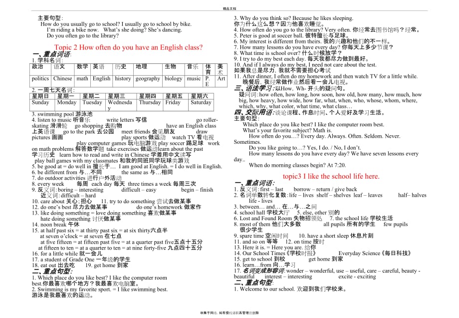 仁爱版七年级英语下册unit5知识点归纳教案资料_第3页