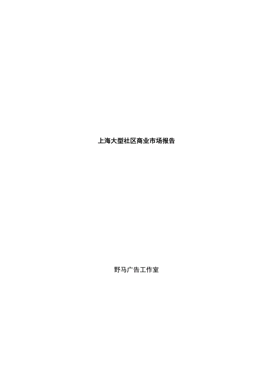 (地产市场报告)房地产某市大型社区商业市场报告_第1页