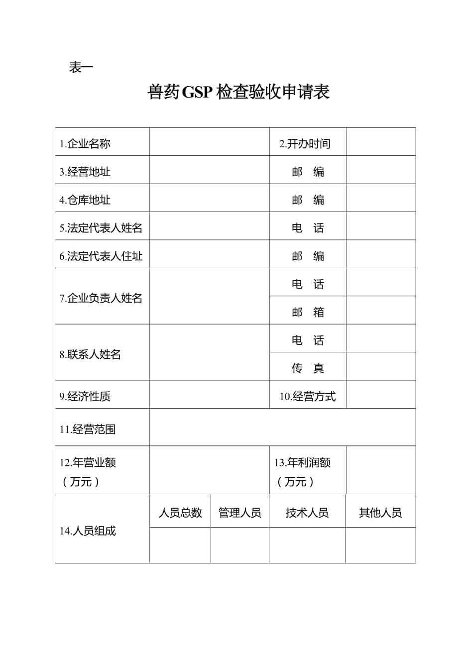 (医疗药品管理)某市市兽药经营质量管理规范检查验收申请书_第5页