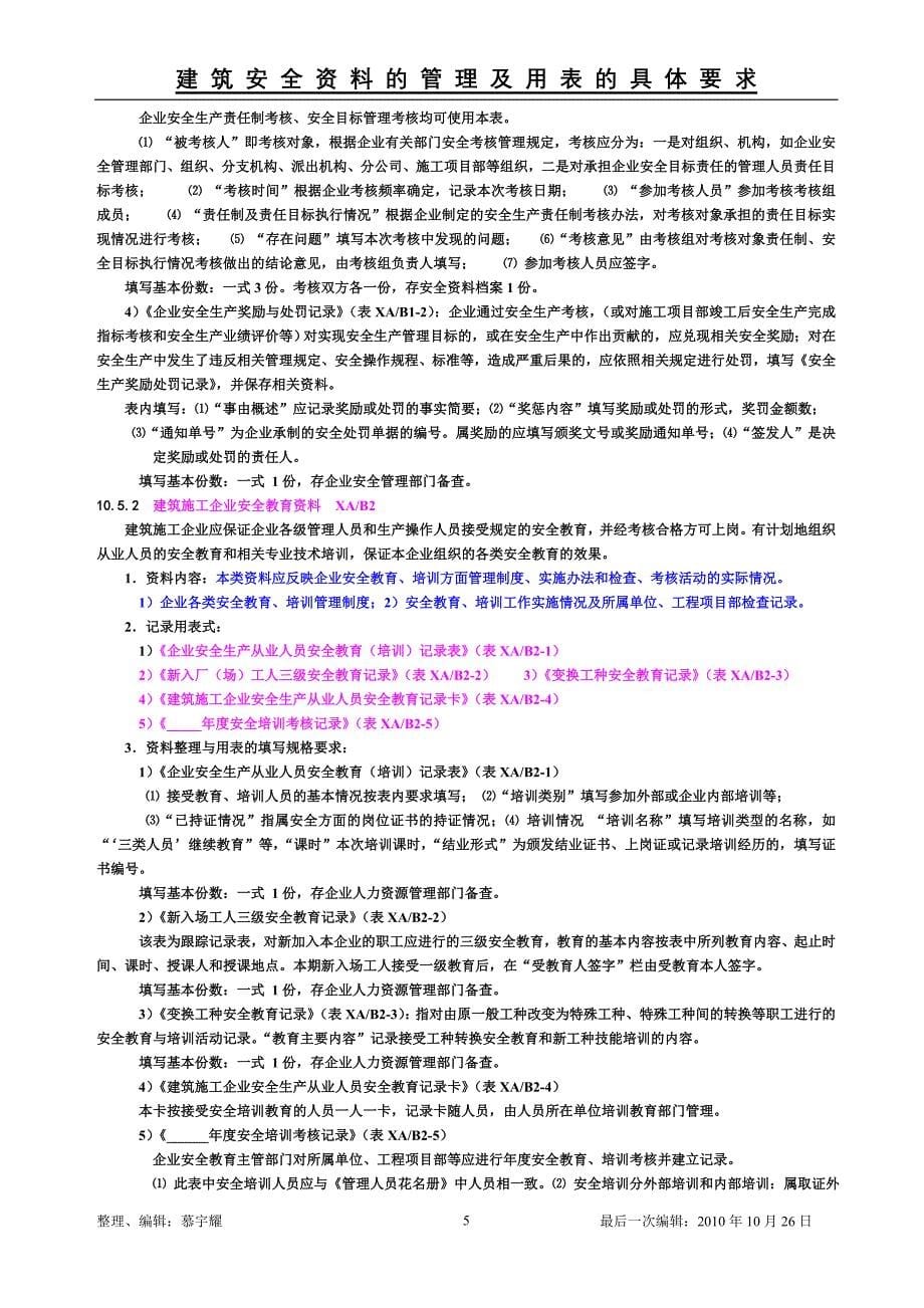 (工程安全)建筑安全讲义管理及用表的具体要求_第5页