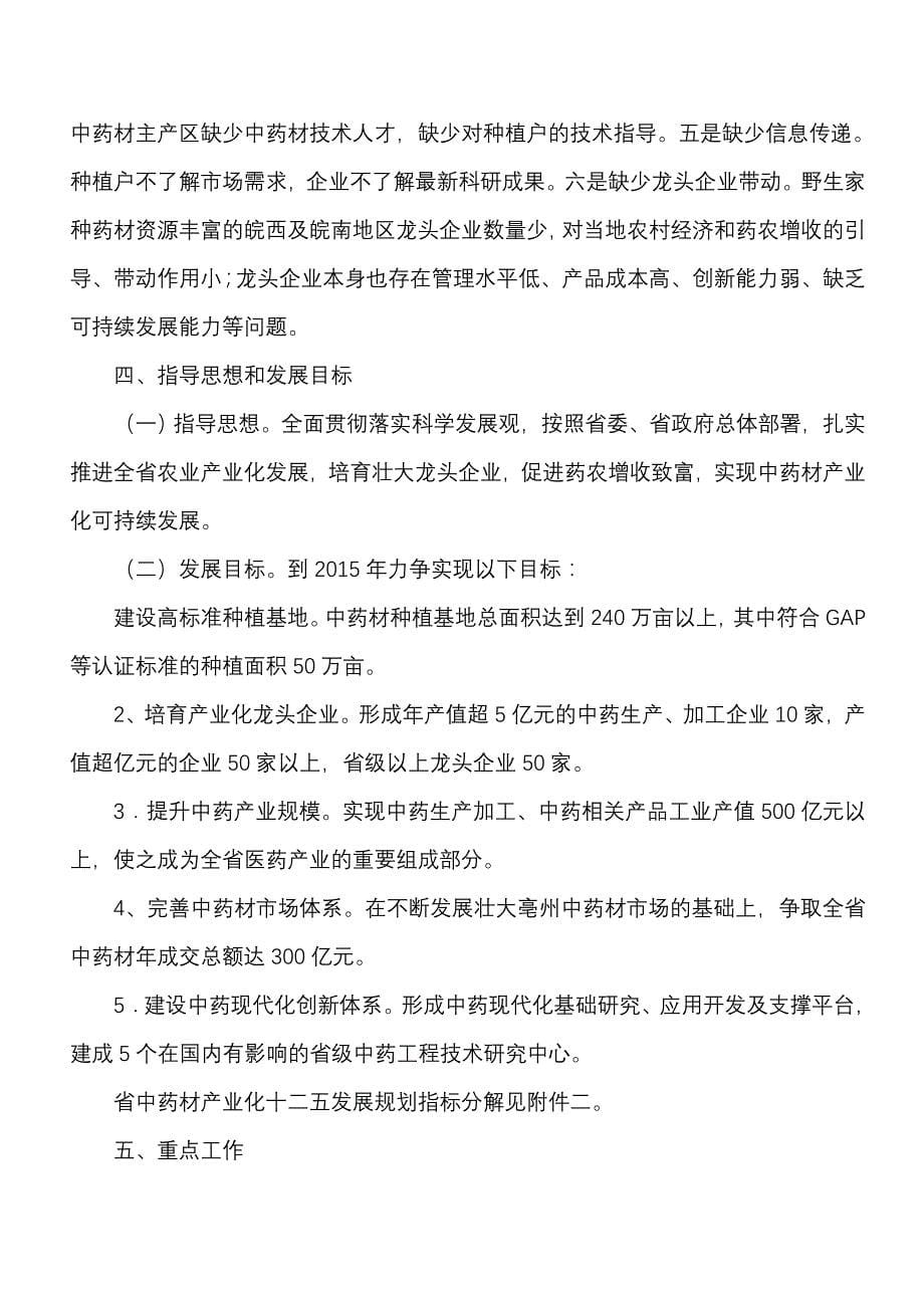 (医疗药品管理)某某中药材产业化十二五发展规划_第5页