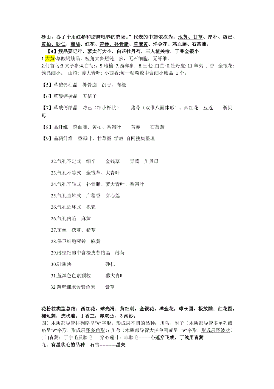 (医疗药品管理)执业中药师中药鉴定学考点重点总结_第3页