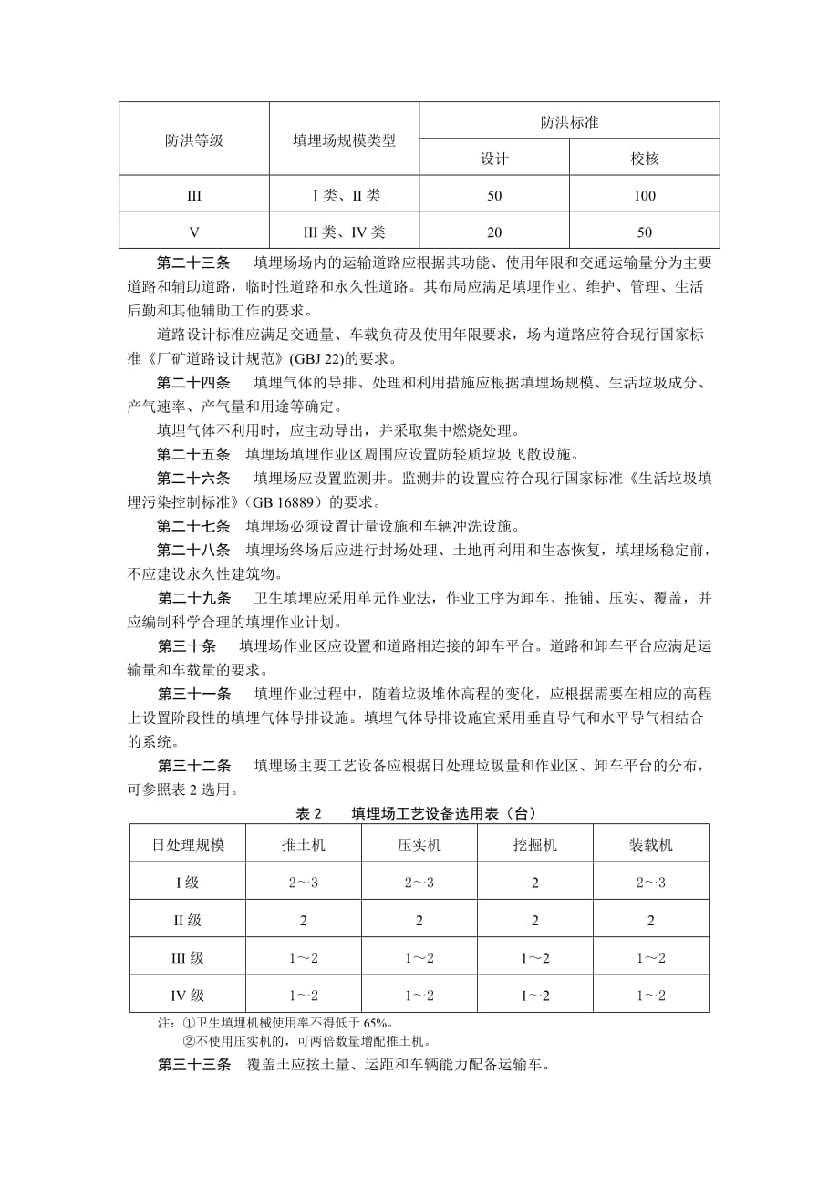 (工程标准法规)城市生活垃圾卫生填埋处理工程项目建设标准_第4页