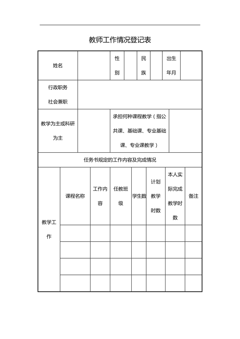 （绩效管理）福建工程学院教师年度考核登记表精编_第3页