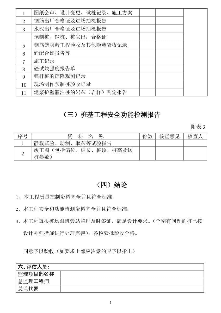 (工程监理)某监理公司基桩工程质量评估报告_第5页