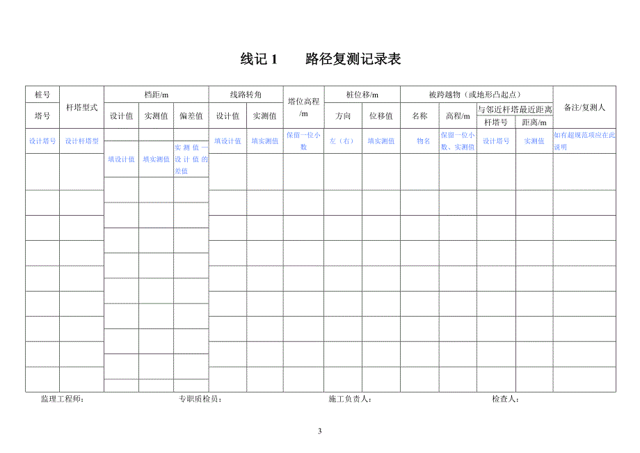 (电力行业)输电线路工程评级记录表DOC40页)_第3页