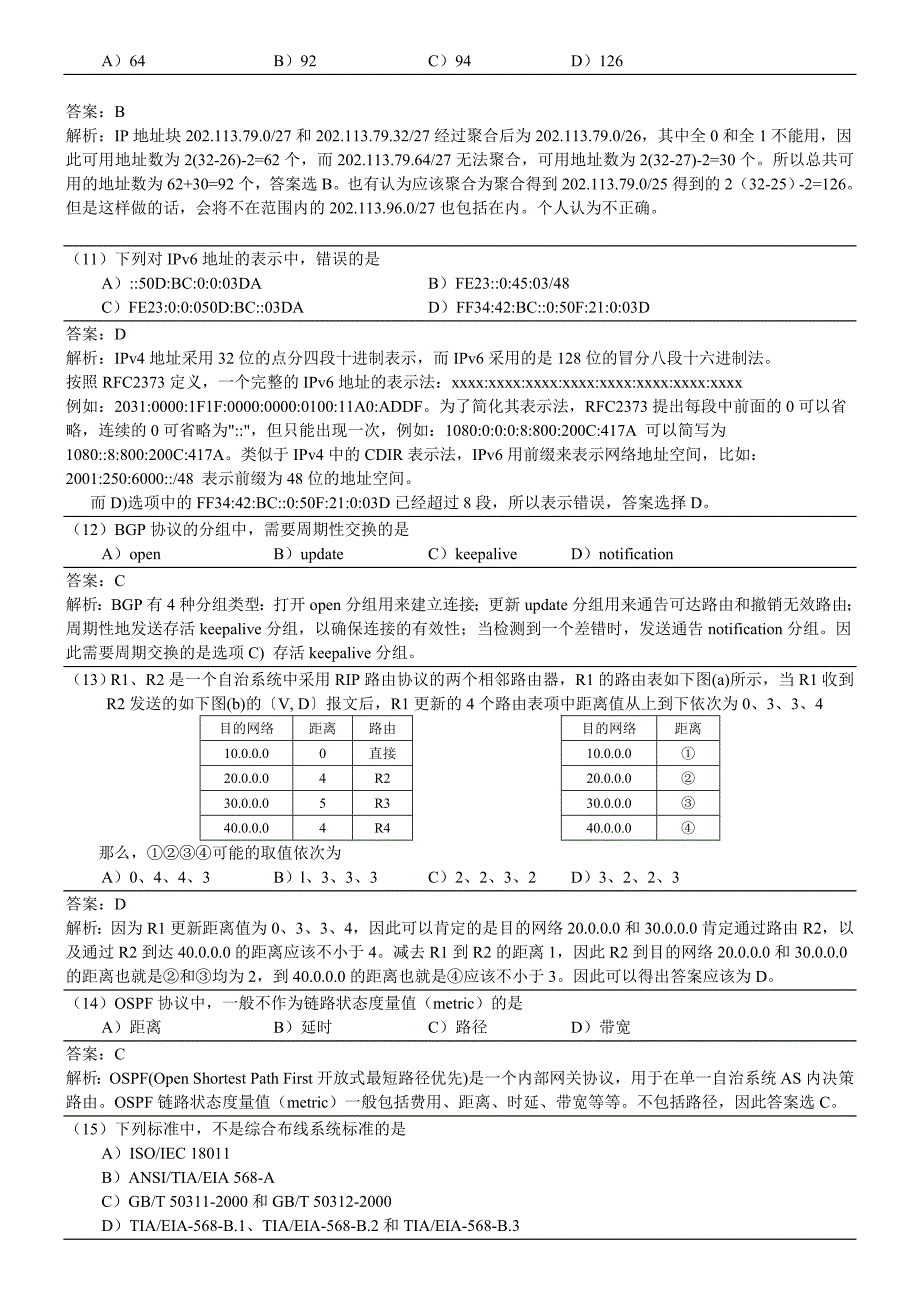 (工程考试)某某年9月全国计算机等级考试四级网络工程师真题详解_第3页