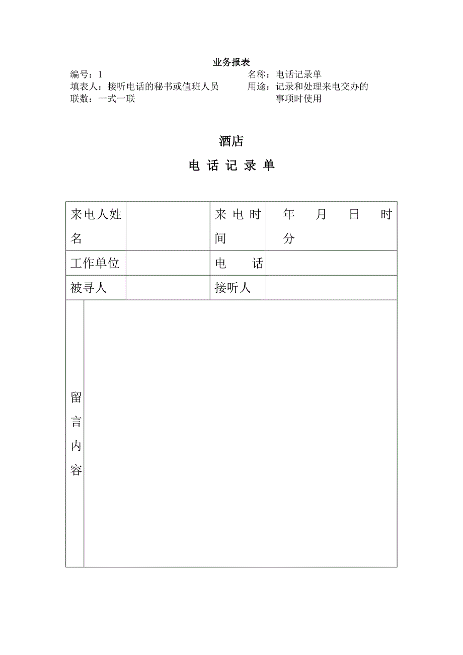 (酒类资料)(酒类资料)酒店总经办常用表格_第2页