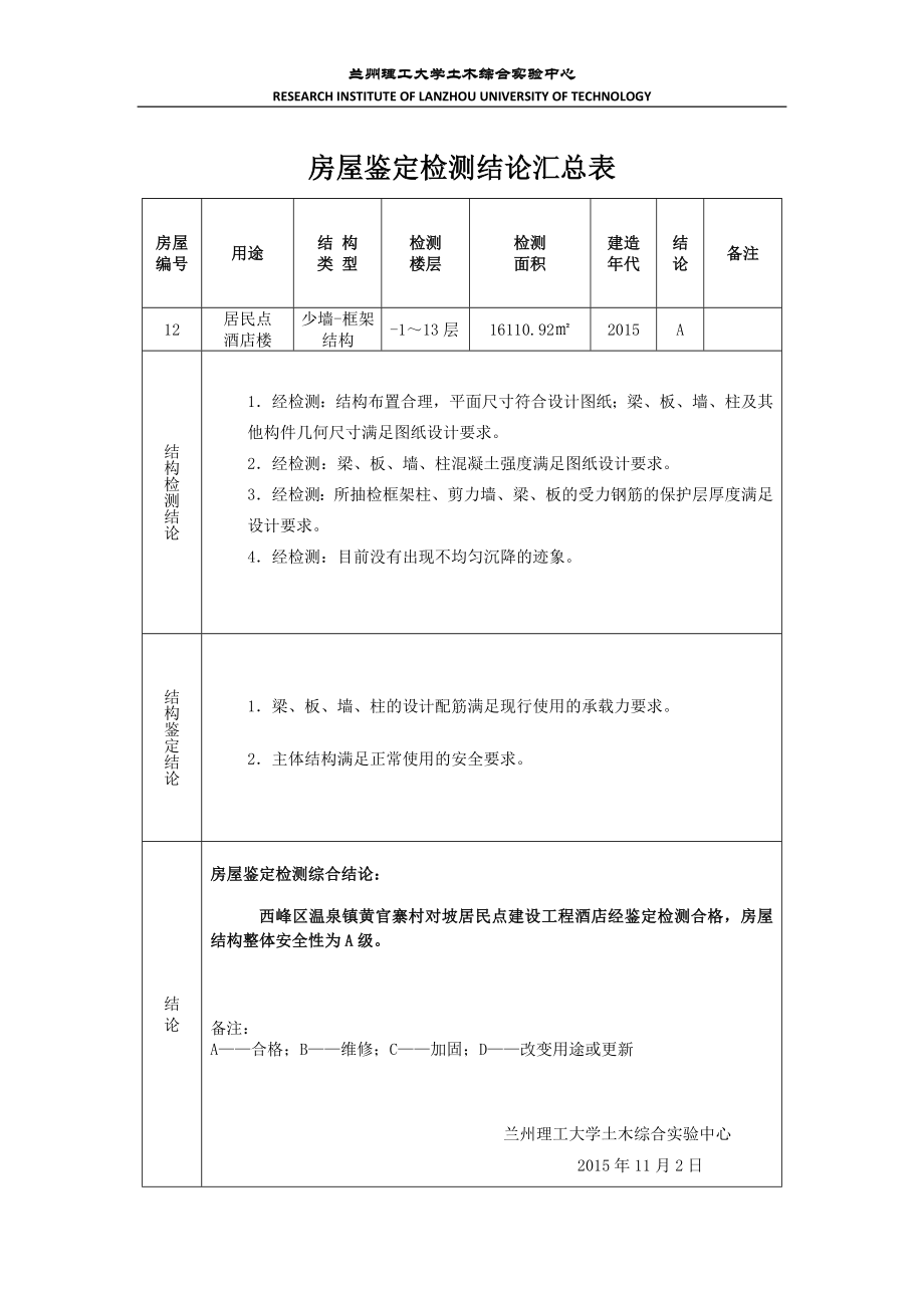 (酒类资料)(酒类资料)酒店房屋结构安全性鉴定检测报告_第4页