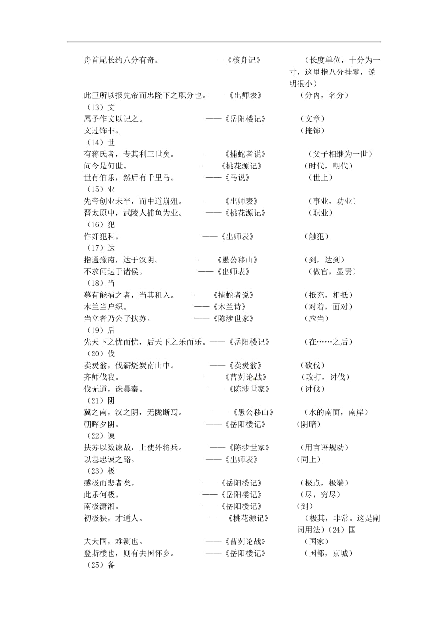 初中语文初中文言文实词及虚词意义知识点归纳_第3页