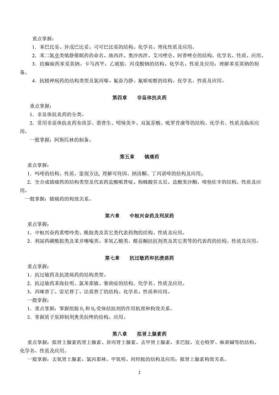 (医疗药品管理)07年春期药物化学课程期未复习指导_第2页