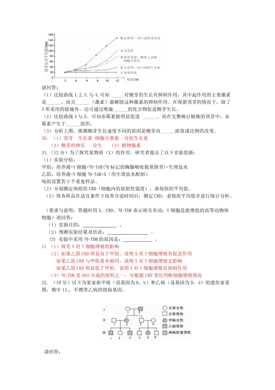 (生物科技)某某年浙江高考生物试题及答案_第2页