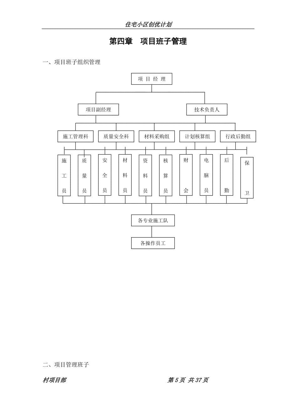 (房地产经营管理)某某住宅小区工程创优计划书黄山杯)_第5页