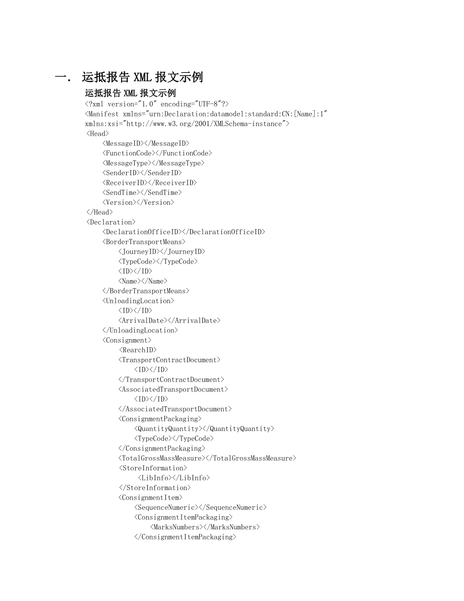 管理信息化某市海关物流信息化管理系统空运部分运抵报告报文结构_第2页