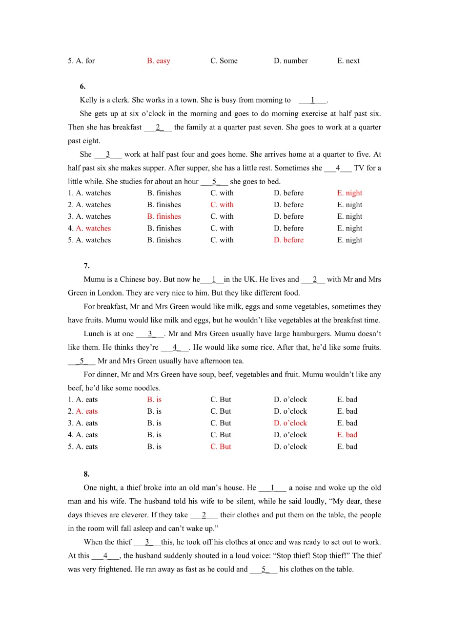 统考大学英语B完形填空专项练习_第3页