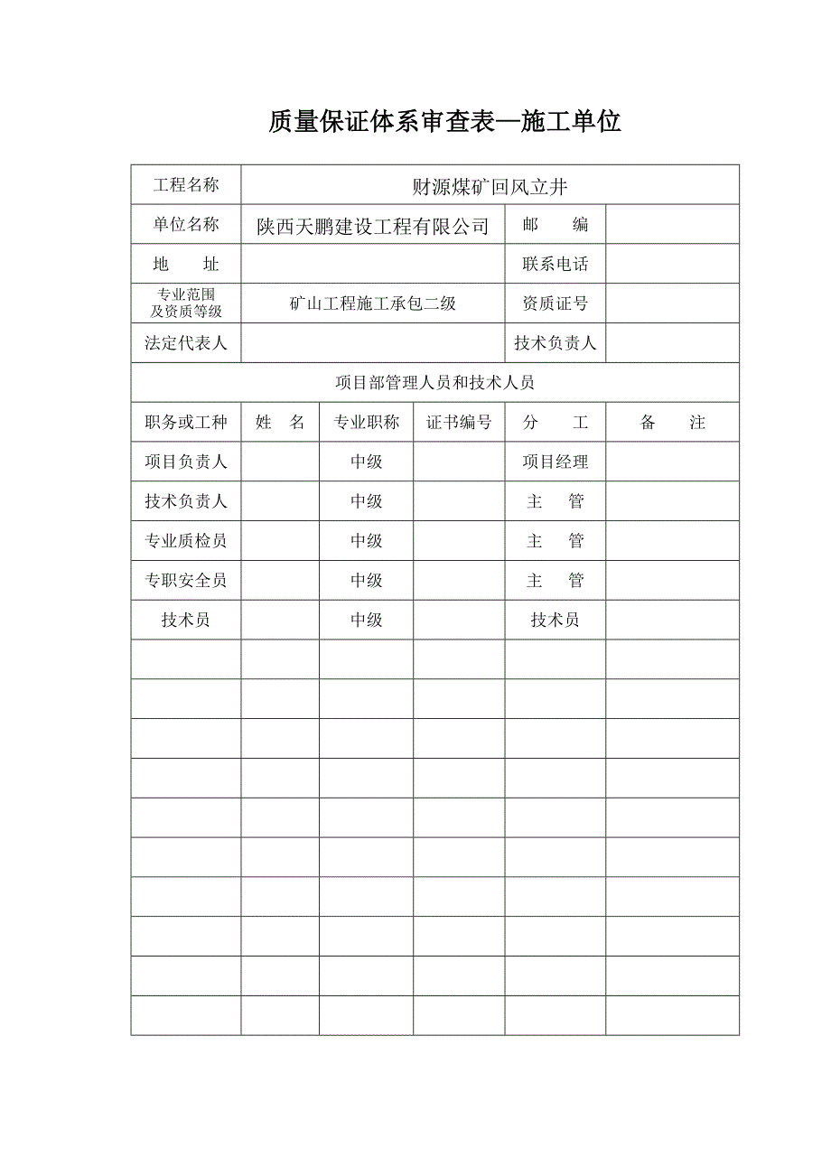 (冶金行业)矿建讲义报审表样板表_第2页