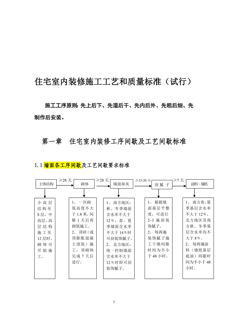 (房地产经营管理)地产公司住宅室内装饰施工工艺和质量标准_第3页