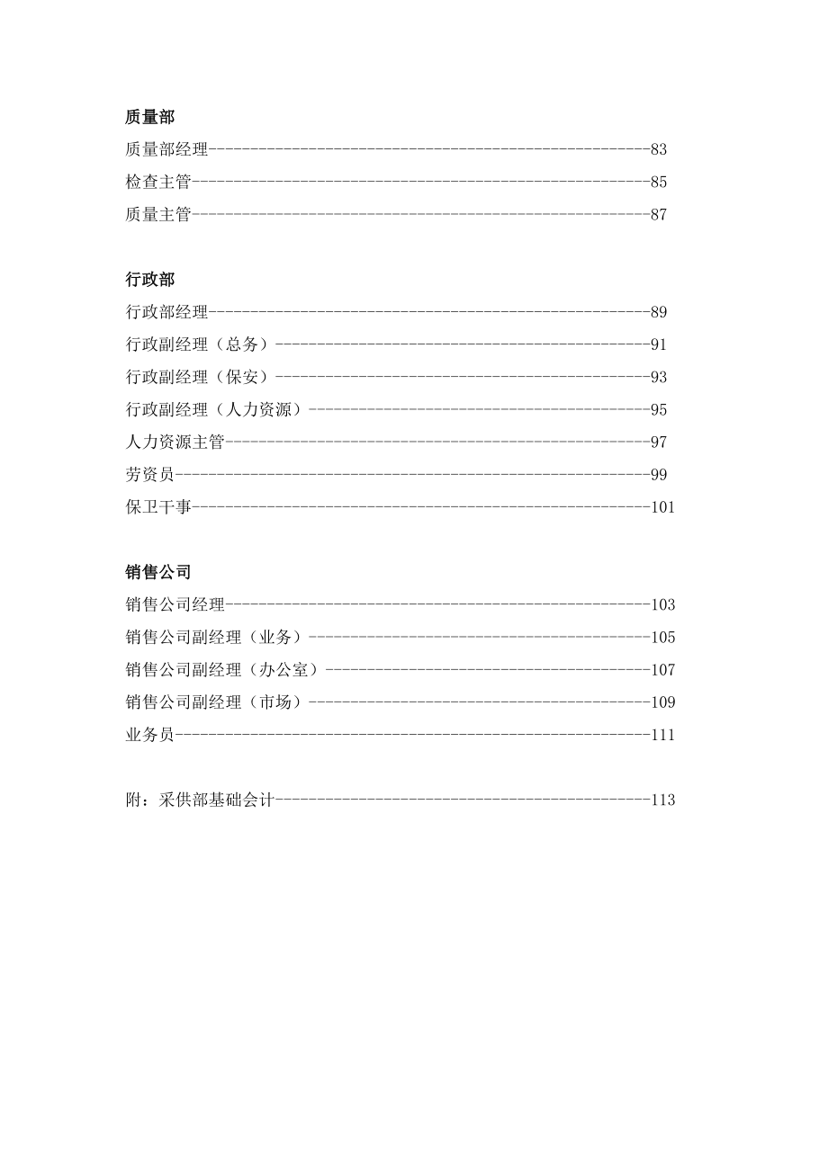 (机械行业)某某机械公司职位说明书汇编_第4页