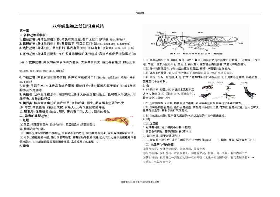 人教版八年级生物上册知识点总结教学文案_第2页